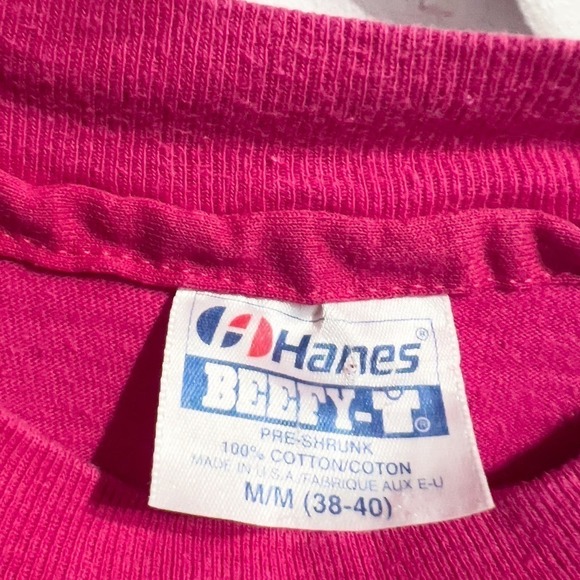 Vintage Single Stitch Embroidered San Francisco Tee Shirt Medium Fuchsia Pink - Picture 4 of 5